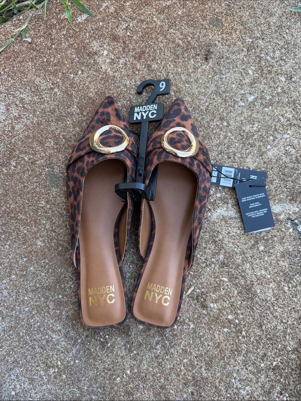 Madden NYC Leopard Print Pointed Toe Slingback flats Size 9 NWT